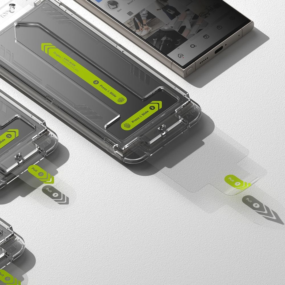 Szkło prywatyzujące na ekran z aplikatorem Ringke Easy Slide 2-Pack Privacy do Galaxy S24, 2 sztuki